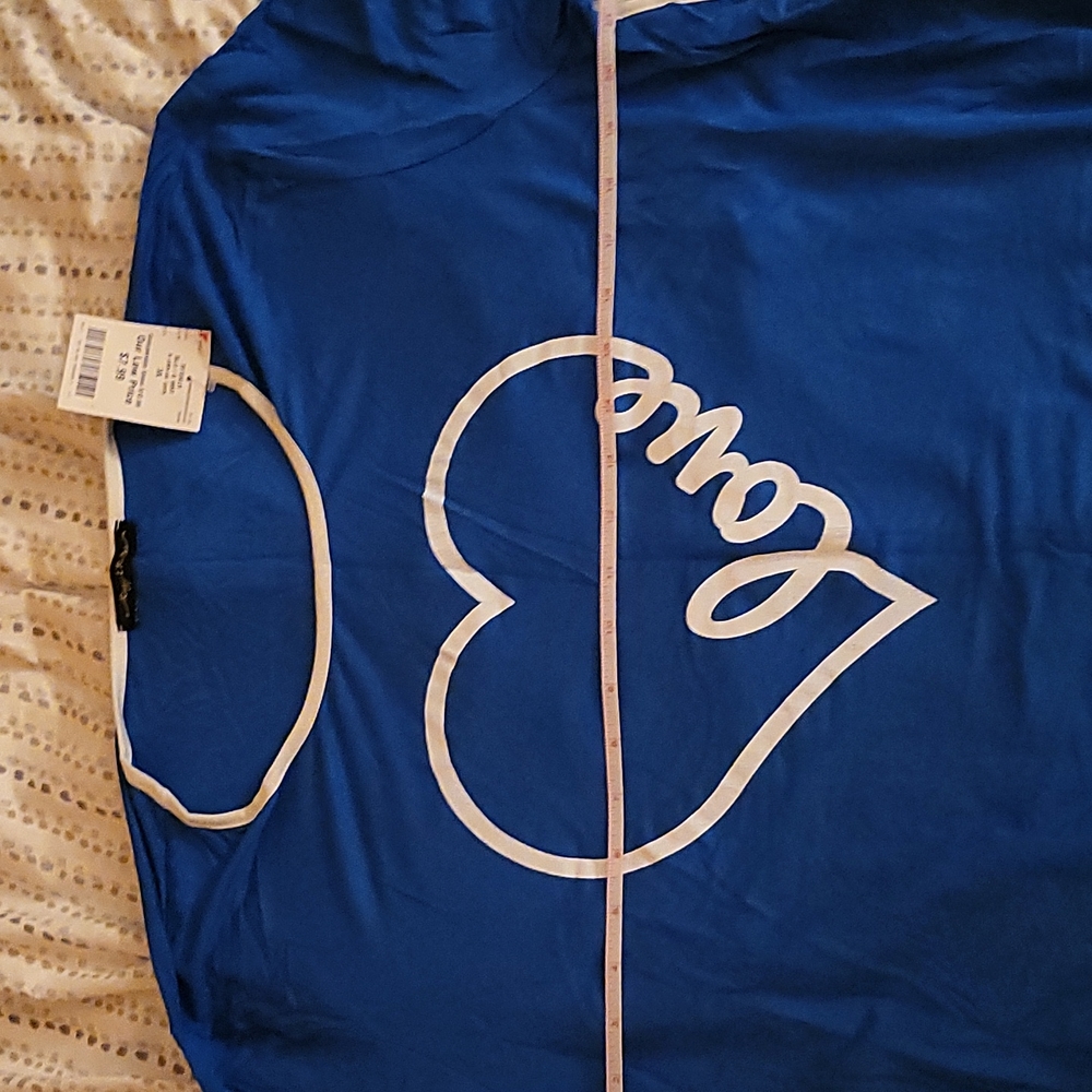 Blue with white trim love t shirt 3x Jr plus